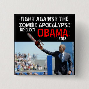Obama gegen Zombies 2012 Button