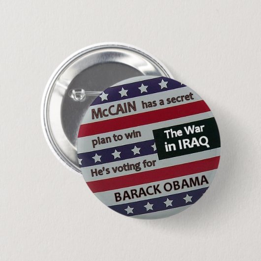 Obama-Geheimnis-Plan-Knopf Button (Vorne & Hinten)