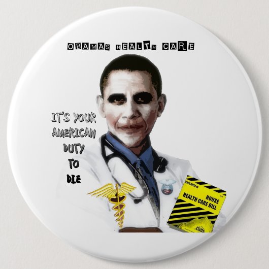 OBAMA-GESUNDHEITSWESEN BUTTON (Vorderseite)