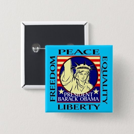 OBAMA-GEWINNE! BUTTON (Vorne & Hinten)