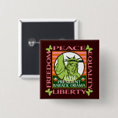 OBAMA-GEWINNE! - BUTTON (Vorne & Hinten)