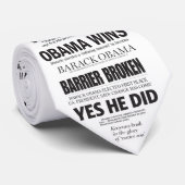 Obama-Gewinne! Historische Schlagzeilen-Krawatte Krawatte (Gerollt)