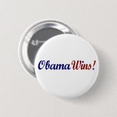 Obama gewinnt 2008 button (Vorne & Hinten)