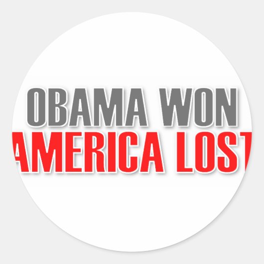 Obama gewinnt Amerika verloren Runder Aufkleber (Vorderseite)