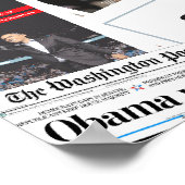 Obama gewinnt Front Page Newspaper Collage 2012 Poster (Ecke)