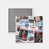 Obama gewinnt internationales Headlines-Magnet Magnet (Vorderseite/Rückseite)