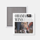 Obama gewinnt Magnet (Vorderseite/Rückseite)