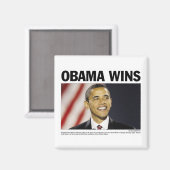 Obama gewinnt Magnet (Vorderseite/Rückseite)