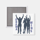 Obama gewinnt magnet (Vorderseite/Rückseite)