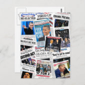 Obama gewinnt Postkarte für Zeitungscollage 2012 (Vorne/Hinten)