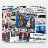 Obama gewinnt Wiederwahl-Front Page-Collage Mousepad (Vorne)