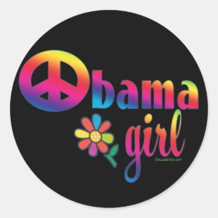 Obama Girl Runder Aufkleber