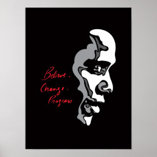 Obama: Glauben Sie Änderungs-Fortschritts-Plakat Poster