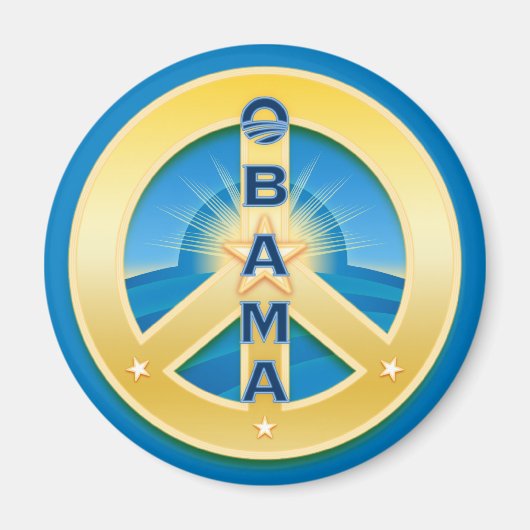 Obama GoldStar Peace Magnet, rund um die Uhr Magnet (Vorne)