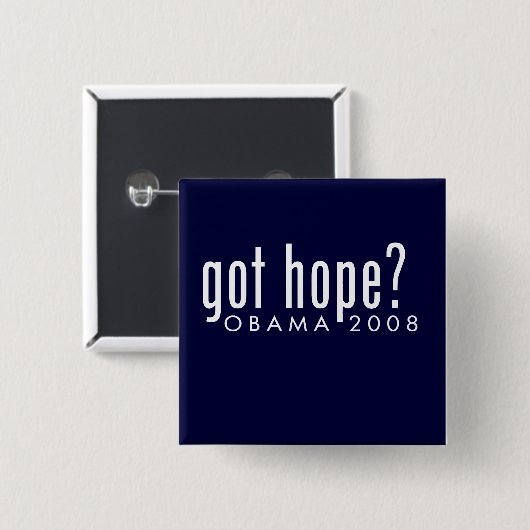 Obama got Hoffnungs-Knopf Button (Vorne & Hinten)