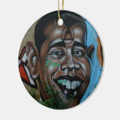 Obama-Graffiti Keramikornament (Links)