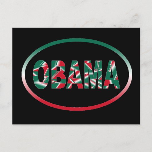 Obama - Grüne, Weiße, rote Postkarte (Vorderseite)