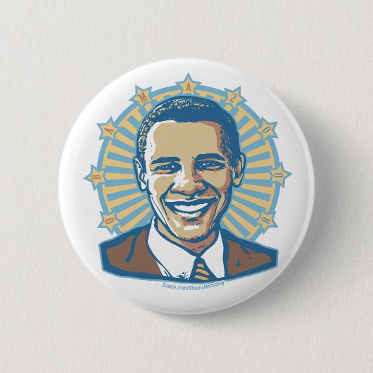 Obama-Halo-Porträt-Knopf Button (Vorderseite)