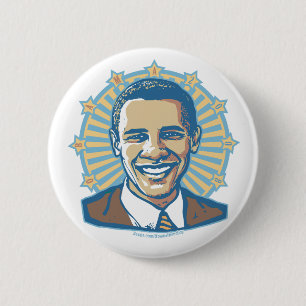 Obama-Halo-Porträt-Knopf Button