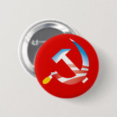 Obama-Hammer und Sichel-Knopf Button (Vorne & Hinten)