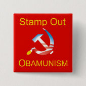 Obama-Hammer und Sichel-Kommunismus-Knopf Button (Vorderseite)