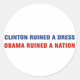 Obama hat eine Nation ruiniert Runder Aufkleber
