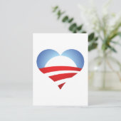 Obama Heart Postkarte (Stehend Vorderseite)