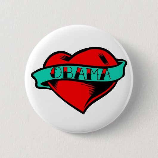 Obama Heart Tattoo Button (Vorderseite)