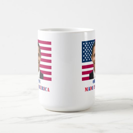 Obama, hergestellt in Amerika Kaffeetasse (Mittel)