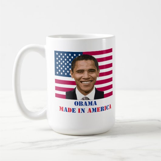 Obama, hergestellt in Amerika Kaffeetasse (Links)