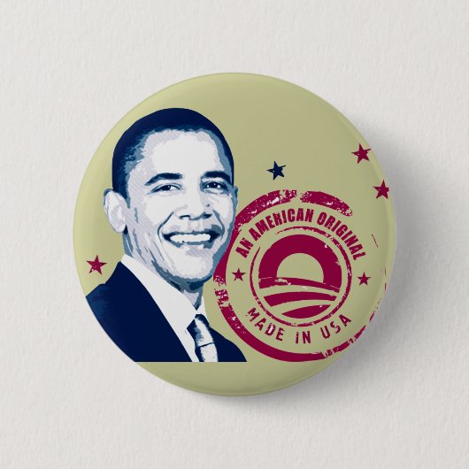 Obama - hergestellt in USA Button (Vorderseite)