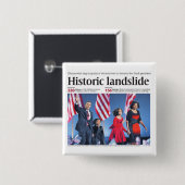 Obama: Historischer Landslide-Button Button (Vorne & Hinten)