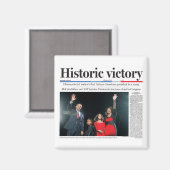 Obama: Historischer Siegesmagnet Magnet (Vorderseite/Rückseite)