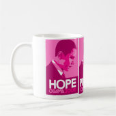 Obama - Hoffnung, Fortschritt, ändern dunkle rosa Kaffeetasse (Links)