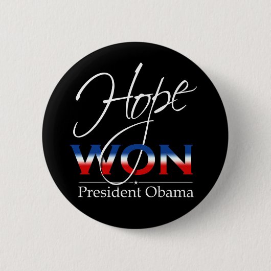 Obama-HOFFNUNG GEWONNEN - Knopf Button (Vorderseite)