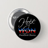 Obama-HOFFNUNG GEWONNEN - Knopf Button (Vorne & Hinten)