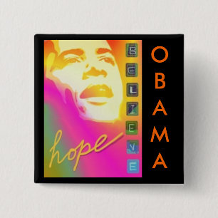 Obama-Hoffnung glauben Knopf Button
