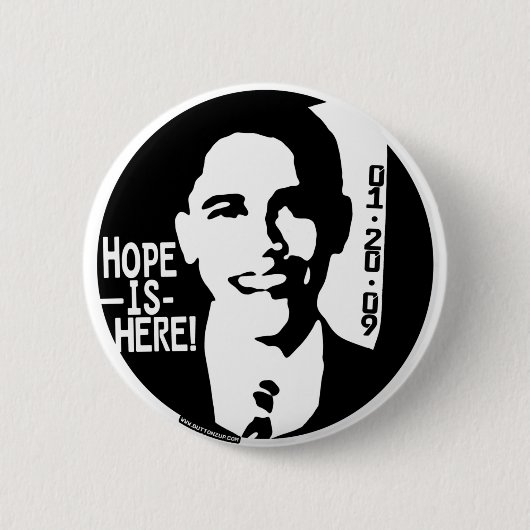 Obama-Hoffnung ist hier Gang 2009 Button (Vorderseite)