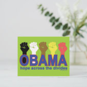 OBAMA HOFFNUNG ÜBER DIE DIVIDES POSTKARTE (Stehend Vorderseite)