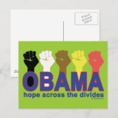 OBAMA HOFFNUNG ÜBER DIE DIVIDES POSTKARTE (Vorne/Hinten)