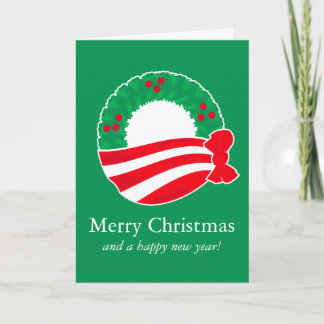 Obama Holiday Wreath Feiertagskarte