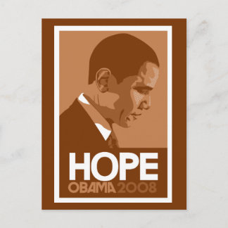 Obama Hope Brown Postcard Postkarte