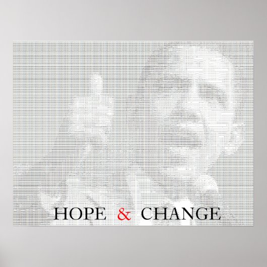 Obama Hope & Change Ascii Art Poster (Vorne)