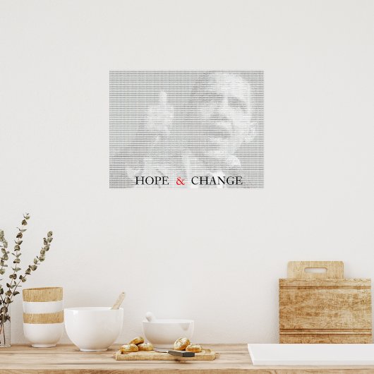 Obama Hope & Change Ascii Art Poster (Küche)