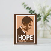 Obama - Hope Dark Brown Postcard Postkarte (Stehend Vorderseite)