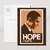 Obama - Hope Dark Brown Postcard Postkarte (Vorne/Hinten)