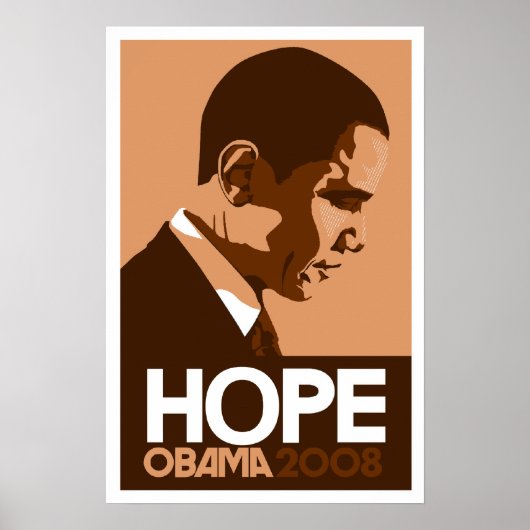 Obama - Hope Dark Brown Poster (Vorne)
