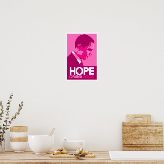 Obama - Hope Dark Pink Poster (Küche)