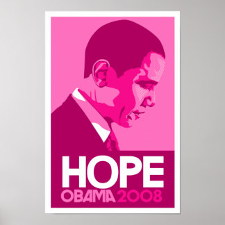 Obama - Hope Dark Pink Poster