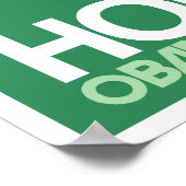 Obama - Hope Green Poster (Ecke)